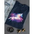 thumbnail image 3 of Unicorn In Neon Stars Shaped T-Shirt Women -Image by Shutterstock, Female XX-Large, 3 of 4