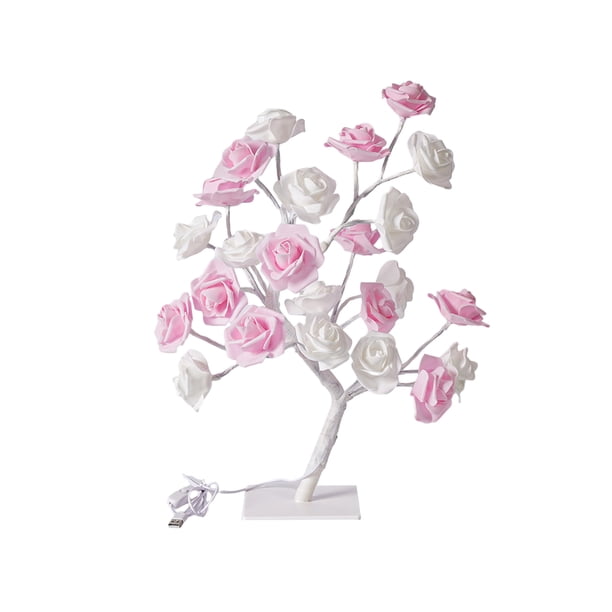 Bearachild Luces de árbol de rosas simuladas: agregue un toque de elegancia al hogar y al jardín Puede libremente y forma a cada rama Luces de Type2 NO2