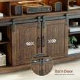 thumbnail image 6 of Furnibear LED Farmhouse TV Stand for 70/65/60 Inch TVs,Entertainment Center Storage Cabinets with Power Outlets and Sliding Barn Door,Rustic TV Stands for Living Room,Media Console Cabinet,Dark Brown, 6 of 9