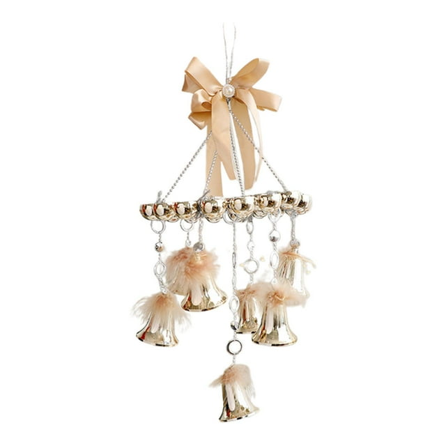Adorno Colgante BLESIY de Campanas Navideñas Carillón de Viento de Metal Decoración Navideña para Patio Celebración de Año Nuevo