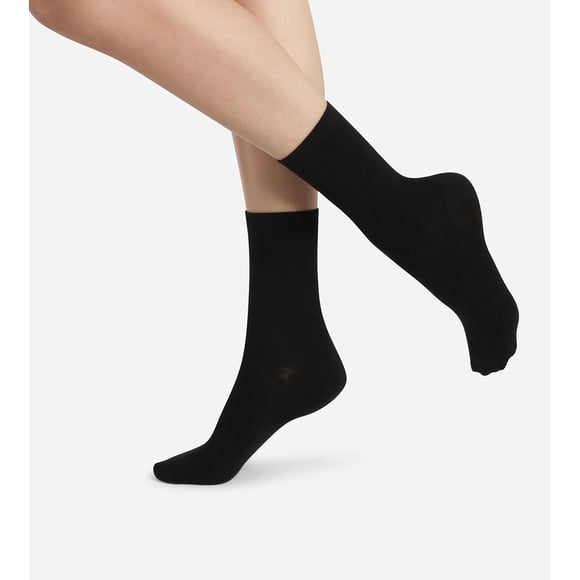 Dim Lot de 2 Paires de Chaussettes Mi-Hautes en Coton Noir Tuxedo