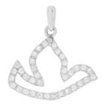 thumbnail image 1 of 14k White Gold, Small Pendant Charm Holy Spirit Dove Created CZ Crystals 21mm with 20" Dainty Neck Chain, 1 of 7