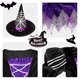 thumbnail image 5 of Disfraz de bruja para niñas, traje de fiesta de Halloween, conjunto de cosplay con sombrero, disfraz de cuento de hadas para niñas, 5 of 7