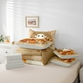 thumbnail image 6 of Manfei 3D Cute Ghost Bedding Comforter Set 7pcs for Teen, Jungle Orange Pumpkin Queen Bedding Sets, Rustic Groovy Flower Reversible Queen Sheet Sets, Microfiber Bedroom Decor, 6 of 8