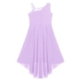 thumbnail image 4 of Miaeowve Robe Haute Basse à Sequins pour Filles Robe Sans Manches en Chiffon Froncée pour Mariage Bal Formel Lavande 8, 4 of 7
