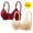 Wine, variant on Amidoa Breathable Womens Bras Red Wire-Free Push-up Solid 2 Pcs Bras Bralettes for Women 38/85