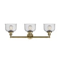 thumbnail image 4 of 205-BB-G74 Innovations Lighting Bell - 3 Light Bath Vanity In Industrial Style-11 Inches Tall and 32 Inches Wide-Brushed Brass Finish-Seedy Glass, 4 of 4
