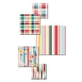 thumbnail image 3 of Designart "Funky Plaids In Blue And Pink Retro Style" Plaid Wall Art Set Of 5 - Blue Vintage Office Room Metal Wall Art Set, 3 of 6