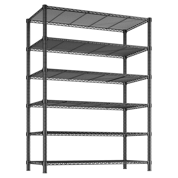 6 Tier Wire Shelving,1800LBS Storage Shelves Metal Shelves for ,75''H Adjustable Garage Shelving Heavy Duty Shelving Units Pantry Shelf Kitchen,75''HX35.5''WX18''D