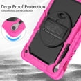 thumbnail image 7 of Case for Samsung Galaxy Tab S10 Lite/S10 FE/S9 FE 10.9 Inch with Screen Protector, 360 Degree Rotating Kickstand Hand Strap Heavy Duty Shockproof Cover with Shoulder Strap, Rose, 7 of 7