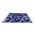 thumbnail image 2 of Ahgly Company Machine Washable Indoor Square Abstract Blue Modern Area Rugs, 3' Square, 2 of 4