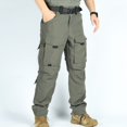 thumbnail image 5 of WTOBBY Men's Military Tactical Work Pants Stretch Multi-Pocket Outdoor Waterproof Down Insulated Pants for Hiking Camping Cold Weather Men's Trousers,Green 2XL, 5 of 8