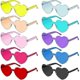 thumbnail image 1 of Heart Glasses 10 Pcs Rimless Heart Sunglasses Love Heart Shaped Glasses Transparent Colored Heart Eyewear Multipack, 1 of 5