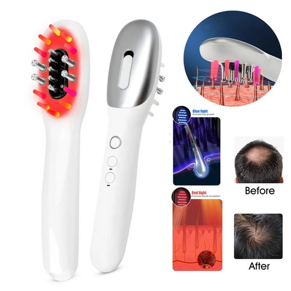 iFCOW Laser Scalp Massager Comb,Red Light Therapy Hair Oil Applicator Cordless Hair Comb,Electric Infrared Hair Growth Hair Regrowth Comb Massage Brush for Men and Women, White