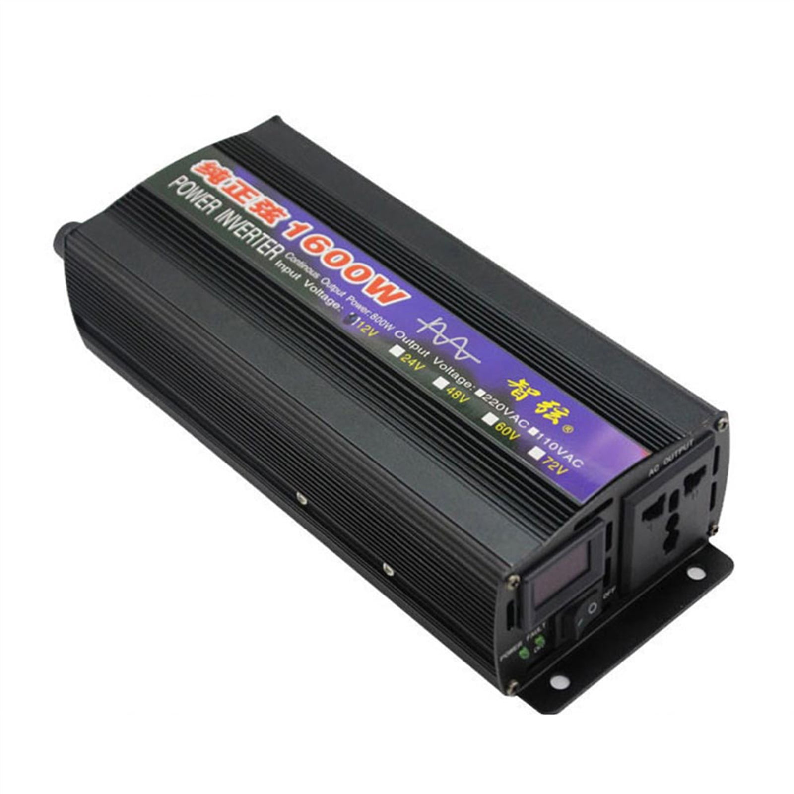 Pure Sine Wave Inverter 1000W 2000W 2600W Power DC 12V 24V To AC 110 220 Voltage 50-60Hz Converter Solar Car Inversor With LED ,High Conversion Efficiency