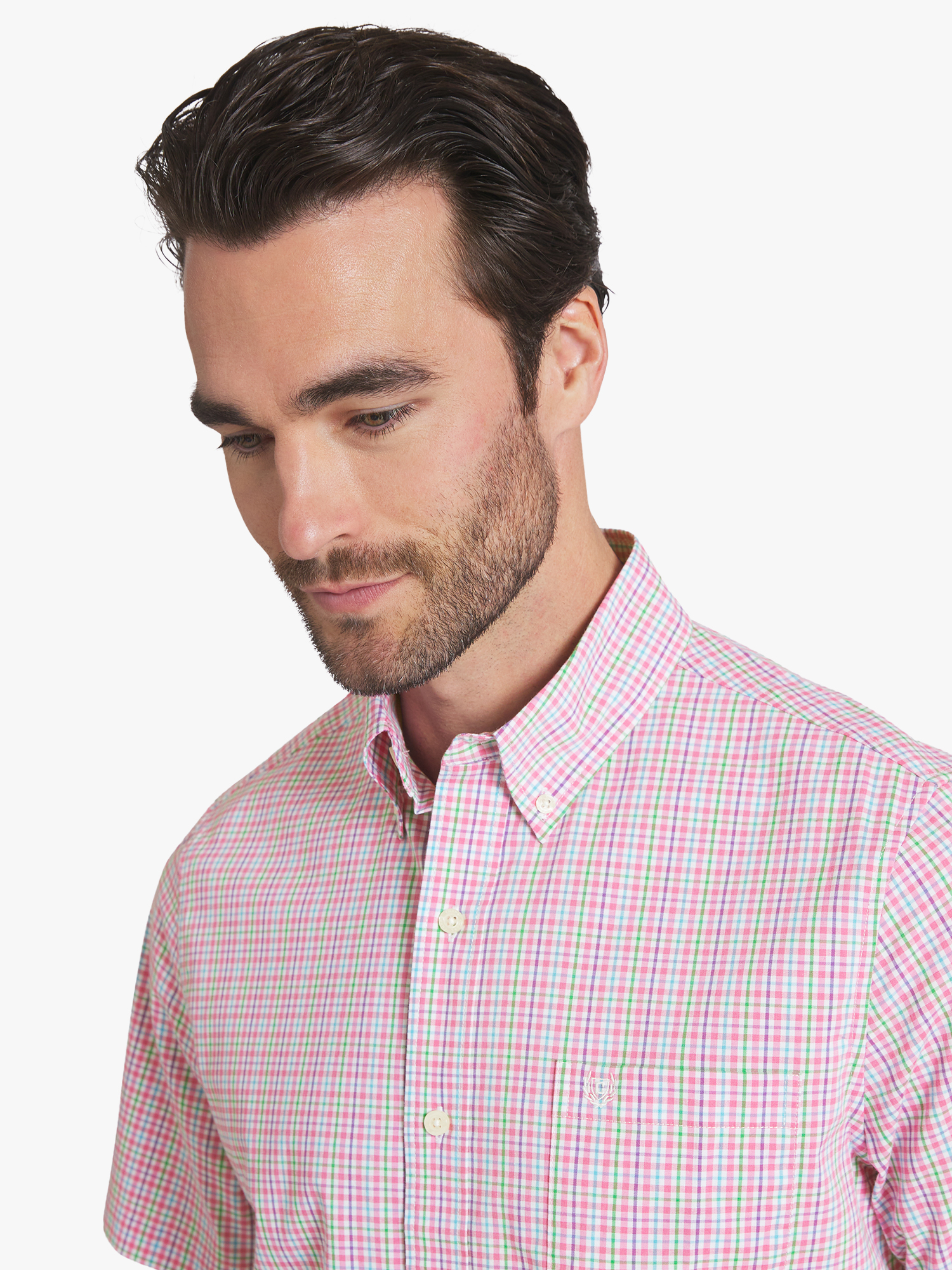 Chaps Men's & Big Men's Short Sleeve Easy Care Stretch Poplin Shirt, Sizes S-3XL