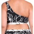 thumbnail image 2 of La Blanca Women's Plus Moonlit Floral One Shoulder Swim Top and Sash Bottom Collection-Top / Black / 18W, 2 of 5