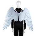 thumbnail image 4 of Adult Cosplay Costume Black and White Wings Halloween Unisex Oversized Black White Angel Wings, 4 of 6
