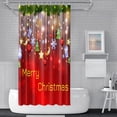 thumbnail image 2 of 84x72inch Merry Christmas Shower Curtain for Bathroom Festival Decoration Pine Fir Tree Glitters Christmas Tree Decorations Xmas Celebration Red Bathroom Bathtub Curtain Decor with Hooks, 2 of 5
