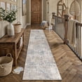thumbnail image 2 of BERTHMEER 2.6'x10' Long Abstract Runner Rugs for Hallway Kitchen Bedroom Bathroom Entryway Entrance Farmhouse Machine Washable Non-slip Traditional Distressed Rugs, Blue Brown, 2 of 5