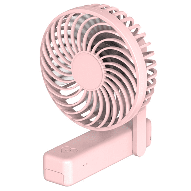 Ventilador pequeño USB plegable de mano Cuello colgante de escritorio-Rosa Ormromra CPB-DE-LYY558-4