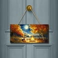 thumbnail image 2 of Hello Fall Abyssinian Enjoys Warm Campfire Autumn Night Bright Moon Landscape Wood Sign Cat Lover Kitten Owner Gifts Hanging Wall Home Decor - 01008, 2 of 5