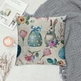 thumbnail image 2 of Qinduosi Easter Pillow Covers of Hunny Easter Bunny Eggs Floral Rabbit Pillows Decorative Throw Pillows Cushion Case Farmhouse Decor for Couch Sofa White, 2 of 5