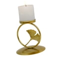 thumbnail image 2 of Iron Candle Holder Candlestick Retro Ginkgo Leaf Aromatherapy Essential Oil Burner Decoration for Home (Golden, Small), 2 of 7
