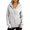 Light Grey, variant on Solid Color Women Jacket with Hood Women's Plush-lined Hoodie Jacket with Zipper Closure Pockets Elastic Cuffs Solid Color Coat Women Hoodie Jacket