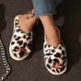 thumbnail image 3 of Zapatillas de algodón con correa cruzada de felpa cruzada de estilo europeo y americano para mujer, 3 of 5