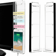 Office 2-Pack Monitor Memo Board for Computer Screen, Clear Acrylic Sticky Note Holder with Phone Stand, Office Desk Accessories