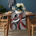 thumbnail image 2 of Grey Geometric Table Runner - 72 Inch Long, Kitchen Dining Table Runner Dresser Scarves, Modern Abstract Black White Red Striped Farmhouse Decor for Coffee Tables Wedding Party Banquet, 2 of 8