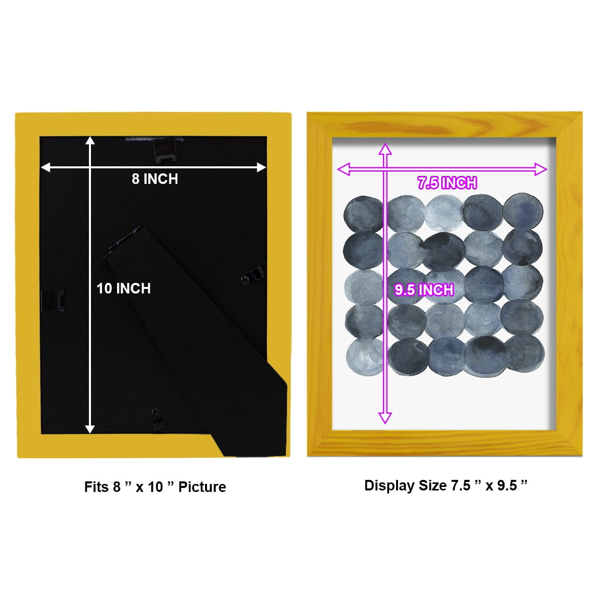 Blue Grey Density I -Framed Print w/glass-Sunflower Yellow