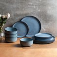 thumbnail image 1 of Home Trends Blue Speckle Stoneware 12-Piece Dinnerware Set, 1 of 5