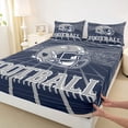 thumbnail image 3 of jejeloiu Football Game Queen Sheet Sets,Gray Deepblue Bed Set For Teens 4 Pieces, 3 of 7