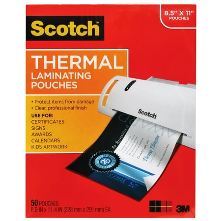 Scotch® Thermal Laminating Pouches, Letter Size, 50 Per Pack, 2