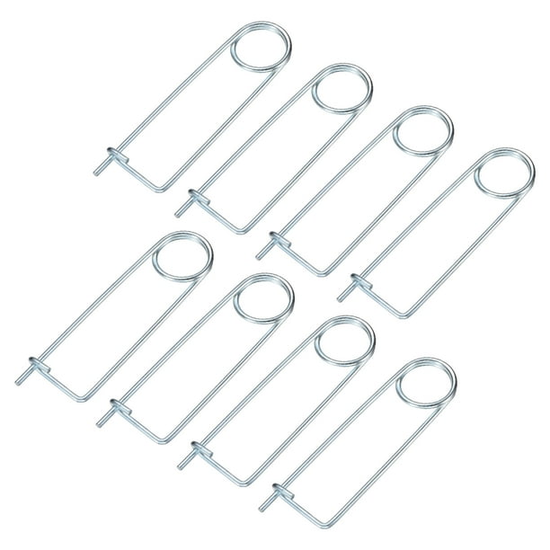 Uxcell 8-Pack Pin de Seguridad de Chaveta en Forma de Broche, Pines de Acero de Resorte M4x100mm, Sujetadores de Broche de Bloqueo Rápido, Clips Retenedores Pesados