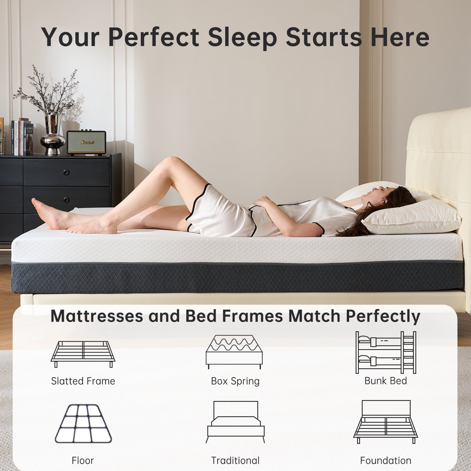 Babyqueen King Mattress Gel Memory Foam Mattress 10 inch, Medium Firm Support & Breathable Cooling, Mattress in a Box