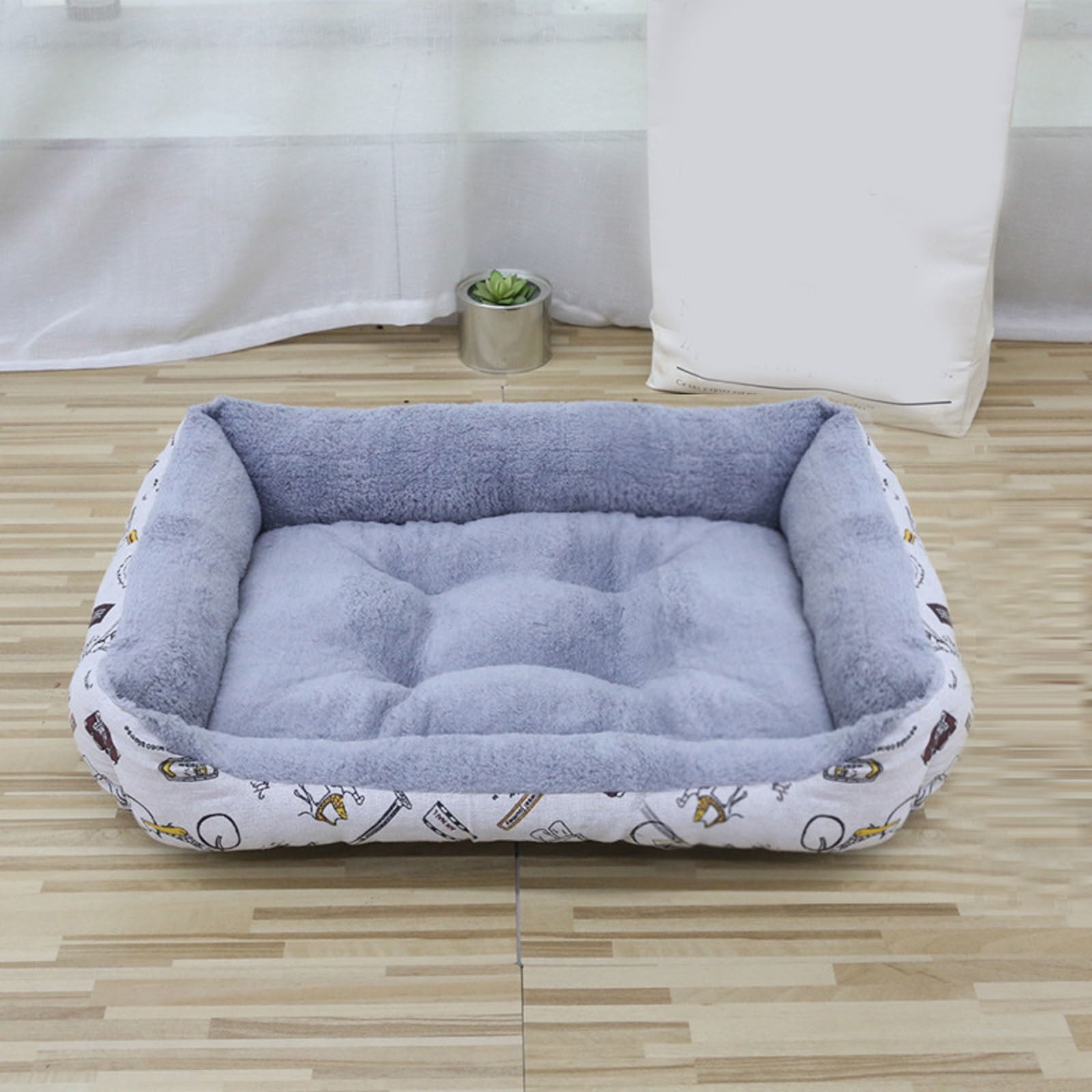 Rectangle Dog Bed Washable, Fluffy Sherpa Pet Bed with Anti- Bottom for Indoor Cats and Small Medium Dogs, Super Comfortable Anti-Anxiety Cuddler Sleeping Bed