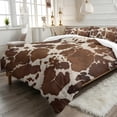 thumbnail image 2 of Qpednta Brown Cow Print Duvet Cover Set Soft Cozy Bedding Set with 2 Matching Pillow Shams Breathable Bedding Comforter Cover 3 Pieces Comforter Set Bedroom Decor, 2 of 7