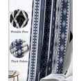 thumbnail image 6 of Navy Blue Boho Black Out Curtains 84 Inch Long for Living Room, Vintage Abstract Art Ethnic Tribe Blackout Curtain Shade Thermal Insulated Window Curtains Grommet Drapes 42"x84" 2 Panels, 6 of 8