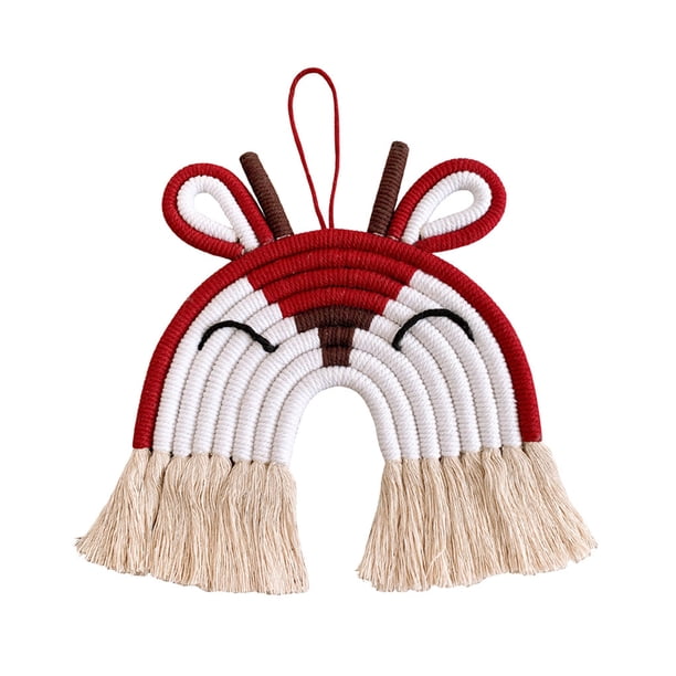 Adorno para colgar en la pared Colgante de borla de algodón hecho a mano Sala de estar Dormitorio Decoración para colgar en la pared, Animal 1 seitruly HA8710-01B