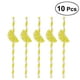 thumbnail image 1 of EeaseMX 10 pajitas de papel decorativas para fiestas hawaianas, decoración de mesa para fiestas luau, barbacoas, temática hawaiana, limón (amarillo), 1 of 7