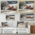 thumbnail image 4 of Designart "Winter on the Country Farm Red Truck" Farmhouse Floater Framed Wall Art Print, 4 of 7