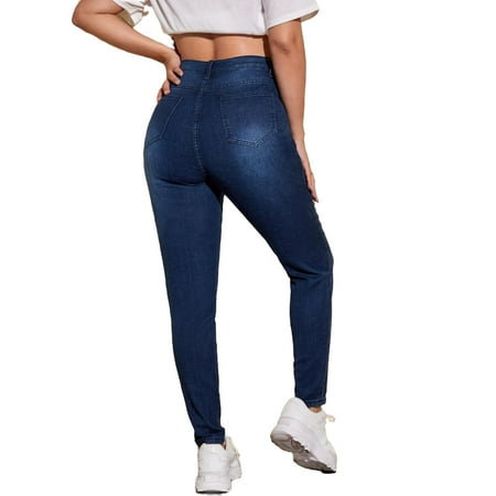 

Maternity High Waist Skinny Jeans Plain Dark Wash S