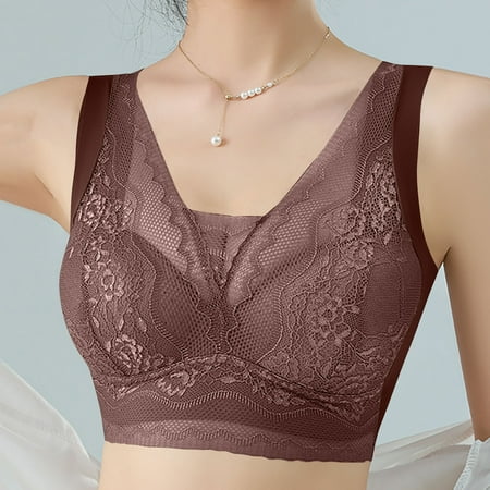 LLYWEY V Neck Bras for Women on Sale Front Close Bras Women Ladies Racerback Bra Style-1055 Women s Plus Multiway Bra Feature Adult Female Yoga Sports Bras Red 46B