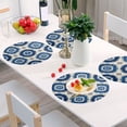 thumbnail image 4 of 15 Inch Round Grid Plate Mats Heat Non-Slip Resistant PVC Placemats for Kitchen Dining Table Decor Intricate Blue and White Tie-dye 1PCS, 4 of 5
