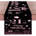 thumbnail image 4 of 21st Birthday Table Runner Black Pink, NonSlip Dining Linen Cover, Celebrate Women/Girls 21 Years Old Party Decorations, 72 Inches Long, 4 of 6