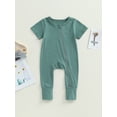 thumbnail image 2 of Coduop Newborn Baby Girls Boys Zipper Romper Pajamas Long Sleeve Footless Jumpsuit Sleepwear, 2 of 7