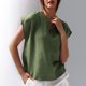thumbnail image 2 of Eres Más Que una Camisa de Puntuación de Prueba Sexy de Manga Corta Lentejuelas Suelta Camisa de Blusa con Cuello en V, Poliéster, 2 of 6